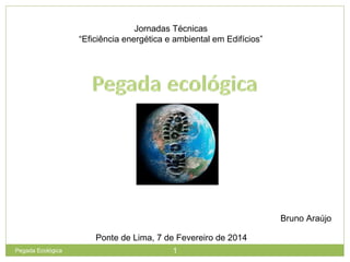 Jornadas Técnicas
“Eficiência energética e ambiental em Edifícios”
Bruno Araújo
Ponte de Lima, 7 de Fevereiro de 2014
1Pegada Ecológica
 