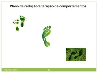 Plano de redução/alteração de comportamentos
14Pegada Ecológica
 