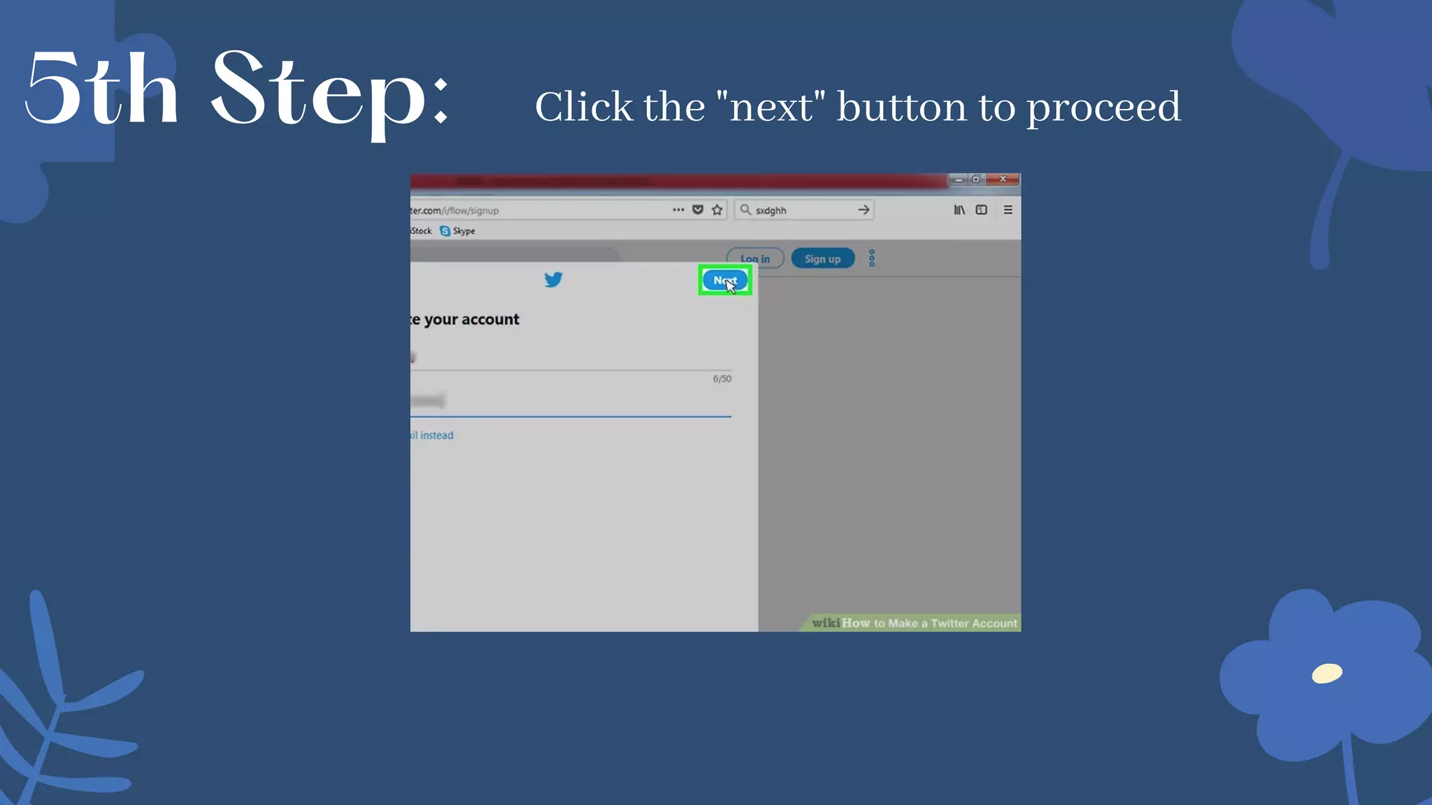 5th Step: Click the "next" button to proceed
 