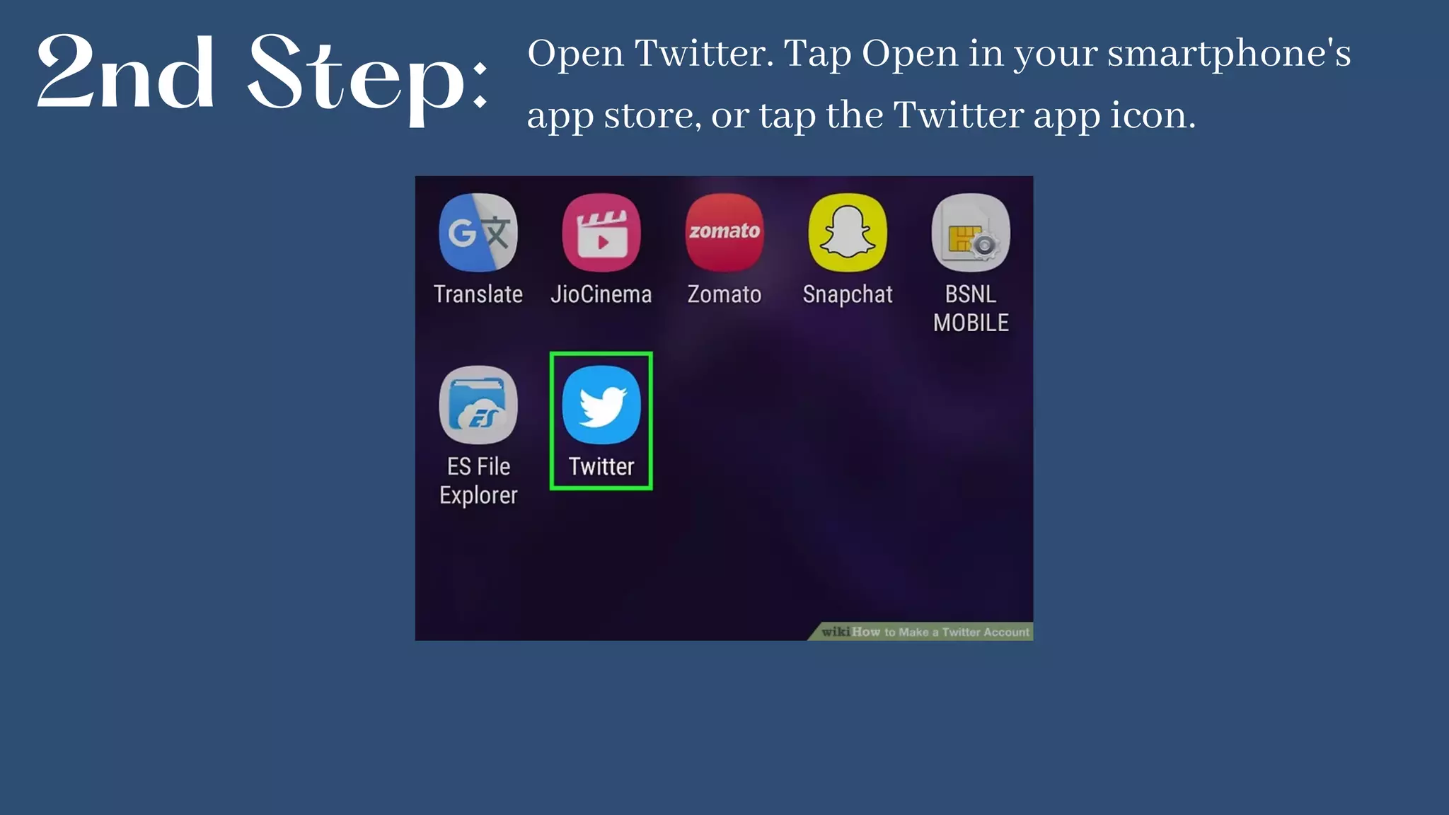 2nd Step: Open Twitter. Tap Open in your smartphone's
app store, or tap the Twitter app icon.
 