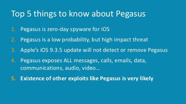 2 days ago · pegasus infects iphones and android devices to enable operators to extract messages, photos and emails, record calls and secretly activate microphones. Pegasus Spyware . Pegasus Spyware What You Need To Know