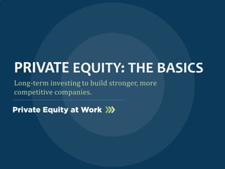 PRIVATE EQUITY: THE BASICS
Long-term investing to build stronger, more
competitive companies.
 