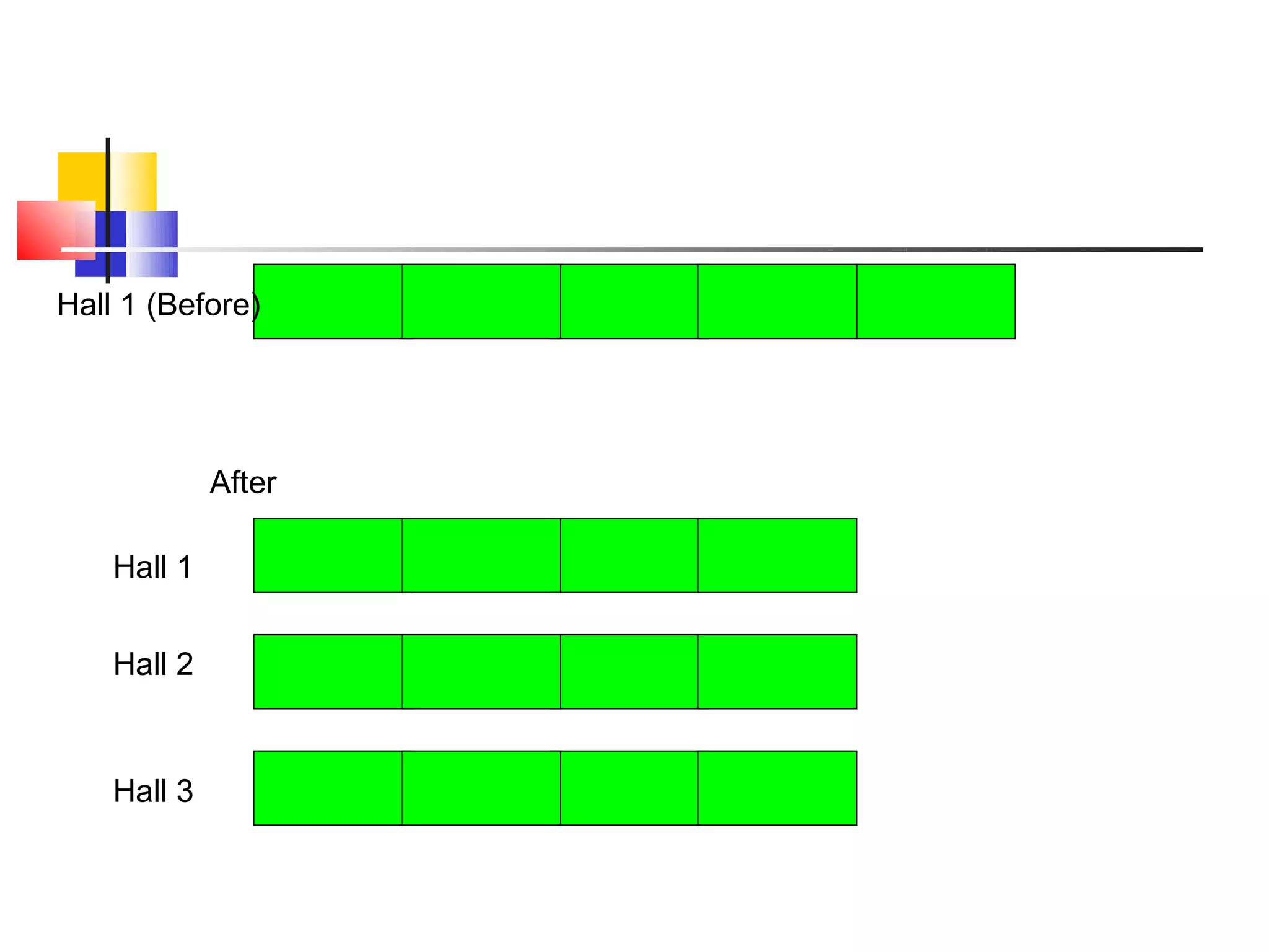 Hall 1 (Before)




             After

    Hall 1


    Hall 2



    Hall 3
 