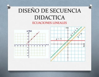 DISEÑO DE SECUENCIA
DIDACTICA
ECUACIONES LINEALES
 