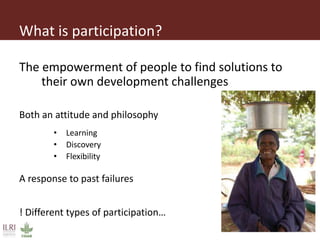 Introduction to participatory epidemiology