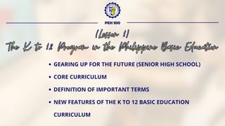 The K to 12 Program in the Philippine Basic Education | PDF