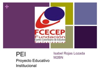 +




    PEI                  Isabel Rojas Lozada
                         M2BN
    Proyecto Educativo
    Institucional
 