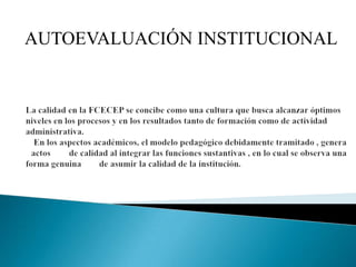 AUTOEVALUACIÓN INSTITUCIONAL
 