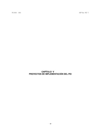 43
CAPÌTULO V
PROYECTOS DE IMPLEMENTACIÓN DEL PEI
 