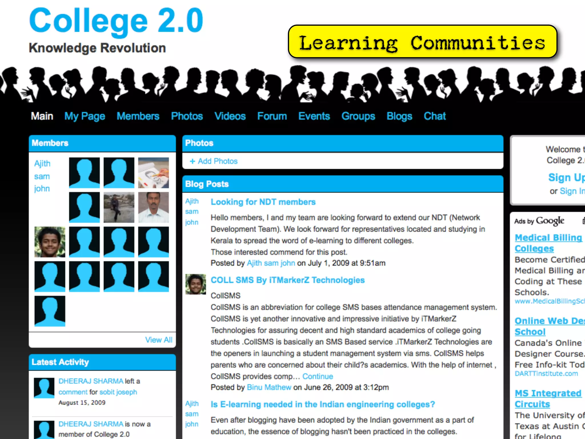 Learning Communities
 