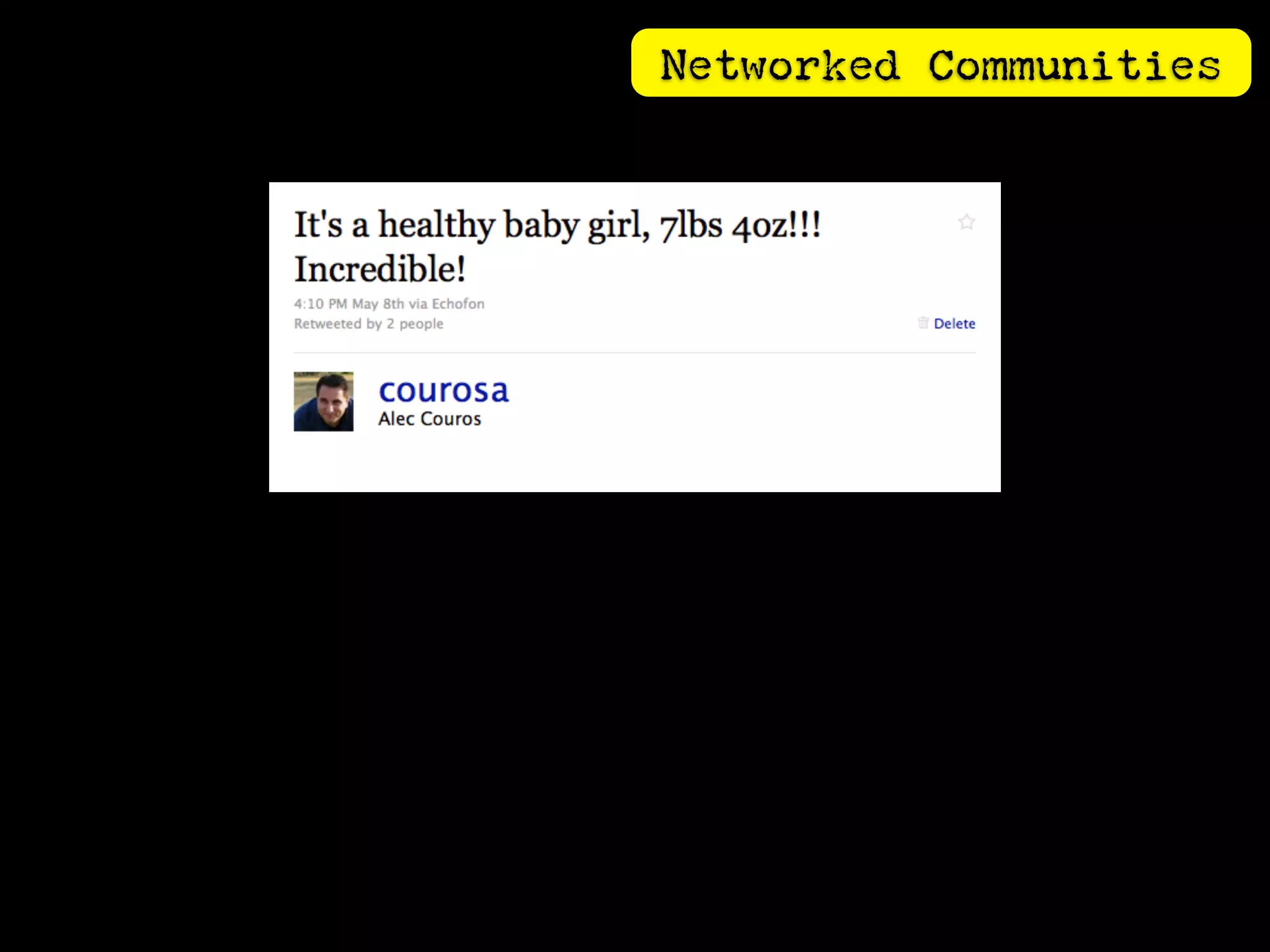 Networked Communities
 