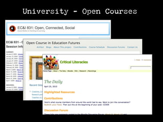 University - Open Courses
 