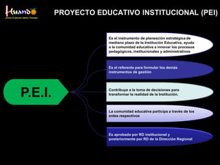 PROYECTO EDUCATIVO INSTITUCIONAL (PEI)


                     Es el instrumento de planeación estratégica de
             ...
