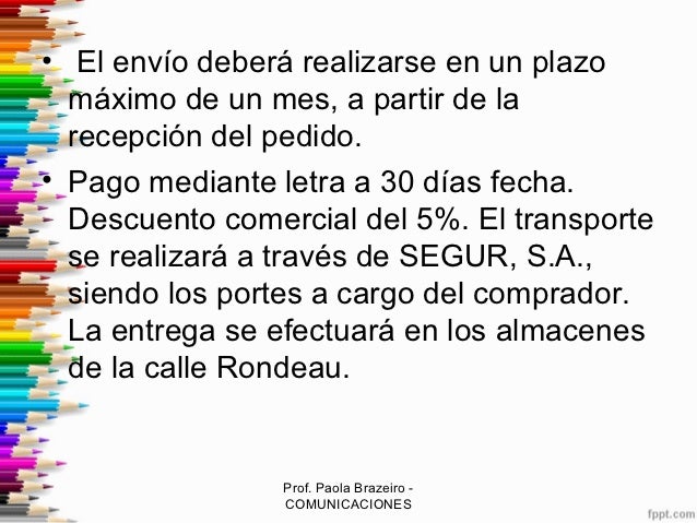 Pedido de mercadería