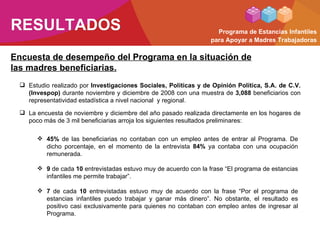 PEI Programa de Estancias Infantiles para apoyar a madres trabajadoras ...