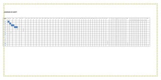 DIAGRAMA DE GANTT
ACTV. 2 4 6 8 10 12 14 16 18 20 22 24 26 28 30 32 34 36 38 40 4
2
44 46 48 50 52 54 56 58 60 62 64 66 68 70 72 74 76 78 80 8
2
8
4
8
6
8
8
9
0
9
2
9
4
9
6
9
8
100 1
0
2
1
0
4
1
0
6
1
0
8
1
1
0
1
1
2
1
1
4
1
1
6
1
1
8
120
A
B
C
D
E
F
G
H
I
J
K
L
M
N
 
