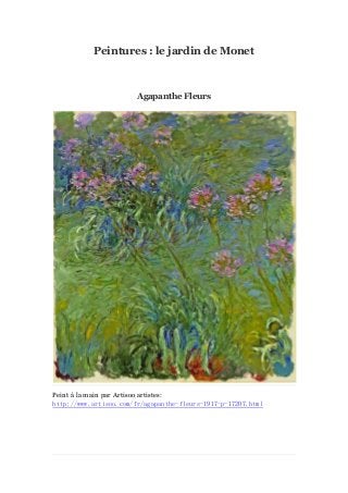 Peintures : le jardin de Monet

Agapanthe Fleurs

Peint à main par Artisoo artistes:
la
http://www.artisoo.com/fr/agapanthe-fleurs-1917-p-17207.html

 
