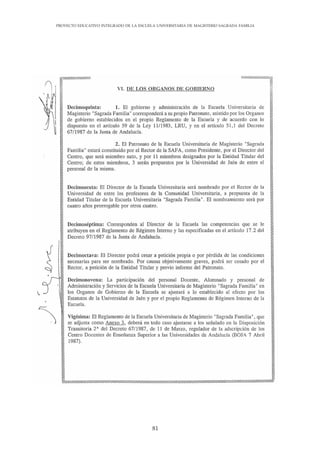 81
PROYECTO EDUCATIVO INTEGRADO DE LA ESCUELA UNIVERSITARIA DE MAGISTERIO SAGRADA FAMILIA
 