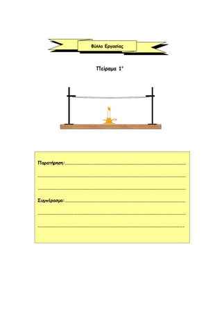 Φύλλο Εργασίας




                    Πείραμα 1ο




Παρατήρηση:…………………………………………………………………………………………………………

…………………………………………………………………………………………………………………………………

…………………………………………………………………………………………………………………………………

Συμπέρασμα:…………………………………………………………………………………………………………

…………………………………………………………………………………………………………………………………

……………………………………………………………………………………………………………………………….
 