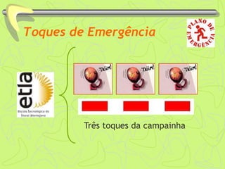Toques de Emergência
Três toques da campainha
 
