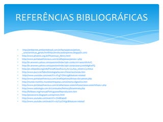 REFERÊNCIAS BIBLIOGRÁFICAS


 http://ambientes.ambientebrasil.com.br/fauna/peixes/peixes_-
 _caracteristicas_gerais.htmlhttp://evolucaodospeixes.blogspot.com/
 http://www.phoenix.org.br/Phoenix40_Abr02.html
 http://www.portalsaofrancisco.com.br/alfa/peixes/peixes-1.php
 http://br.answers.yahoo.com/question/index?qid=20060701114041AA1XvFj
 http://br.answers.yahoo.com/question/index?qid=20090304155106AAgKwPQ
 http://pt.wikipedia.org/wiki/Peixe#Classifica.C3.A7.C3.A3o_sistem.C3.A1tica
 http://www.pucrs.br/fabio/histologia/tecnerv/Osteictes/Gerais.htm
 http://www.youtube.com/watch?v=iFcgTrDXm7g&feature=related
 http://www.portalsaofrancisco.com.br/alfa/peixes/divisao-dos-peixes.php
 http://mundo-marinho.mundoentrepatas.com/sistema-digestivo.htm
 http://www.portalsaofrancisco.com.br/alfa/classe-osteichthyes/classe-osteichthyes-1.php
 http://www.sobiologia.com.br/conteudos/Reinos3/bioanimal4.php
 http://fishbase.org/manual/Portuguese/Reproduction.htm
 http://peixes2010.blogspot.com/p/nnnn.html
 http://www.youtube.com/watch?v=7lvtBE4jodI
 http://www.youtube.com/watch?v=k3TzyCfvKgc&feature=related
 