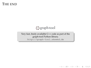 THE END
Very fast, freely available C++ code as part of the
graph-tool Python library.
http://graph-tool.skewed.de
 