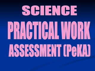 SCIENCE  PRACTICAL WORK ASSESSMENT (PeKA) 