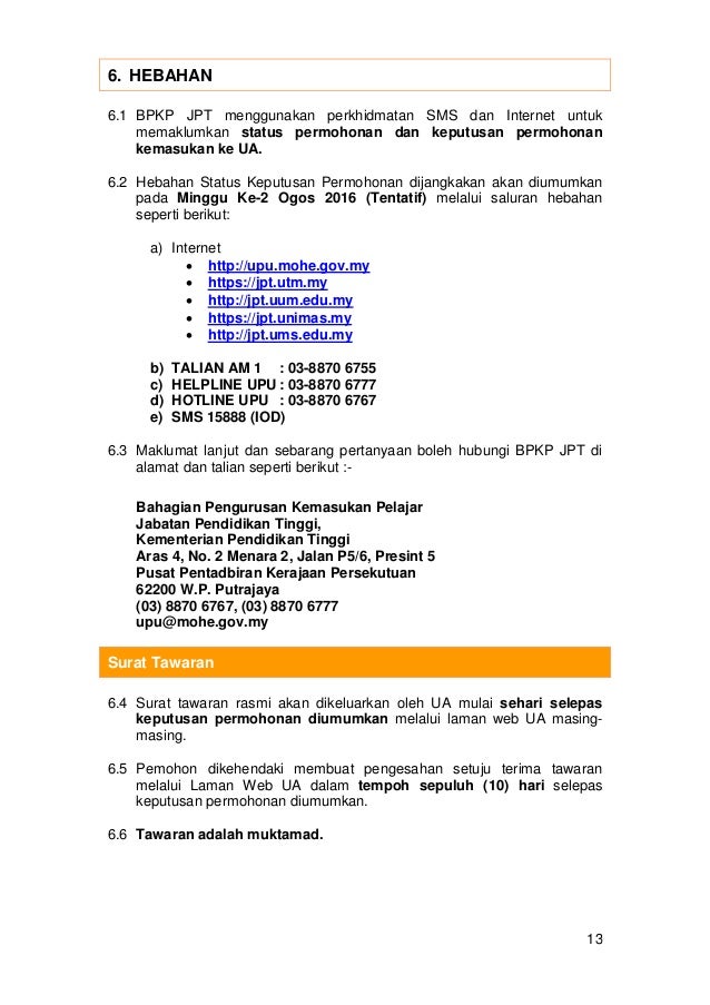 Surat Tawaran Unimas Cetak Surat Tawaran Unimas