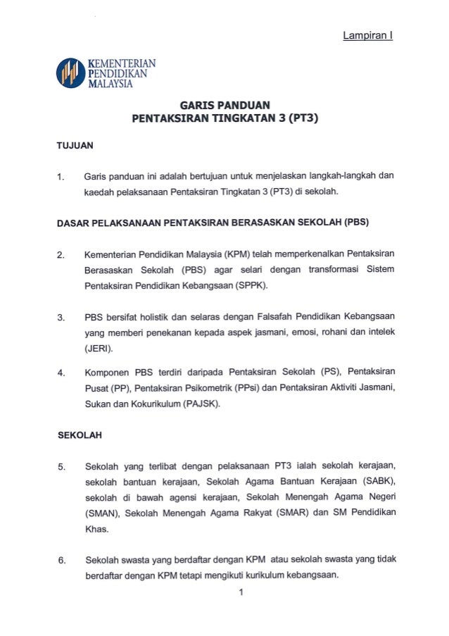 Surat Pekeliling Ikhtisas Pentaksiran Berasaskan Sekolah