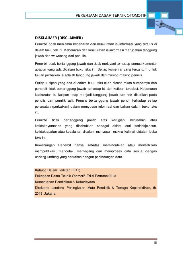Pekerjaan Teknik Dasar Otomotif