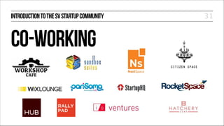 INTRODUCTION TO THE SV STARTUP COMMUNITY

CO-WORKING

31

 