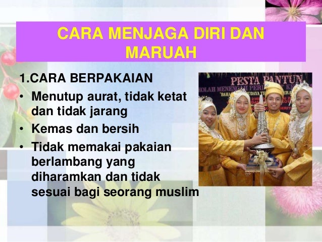 kepentingan menjaga maruah diri