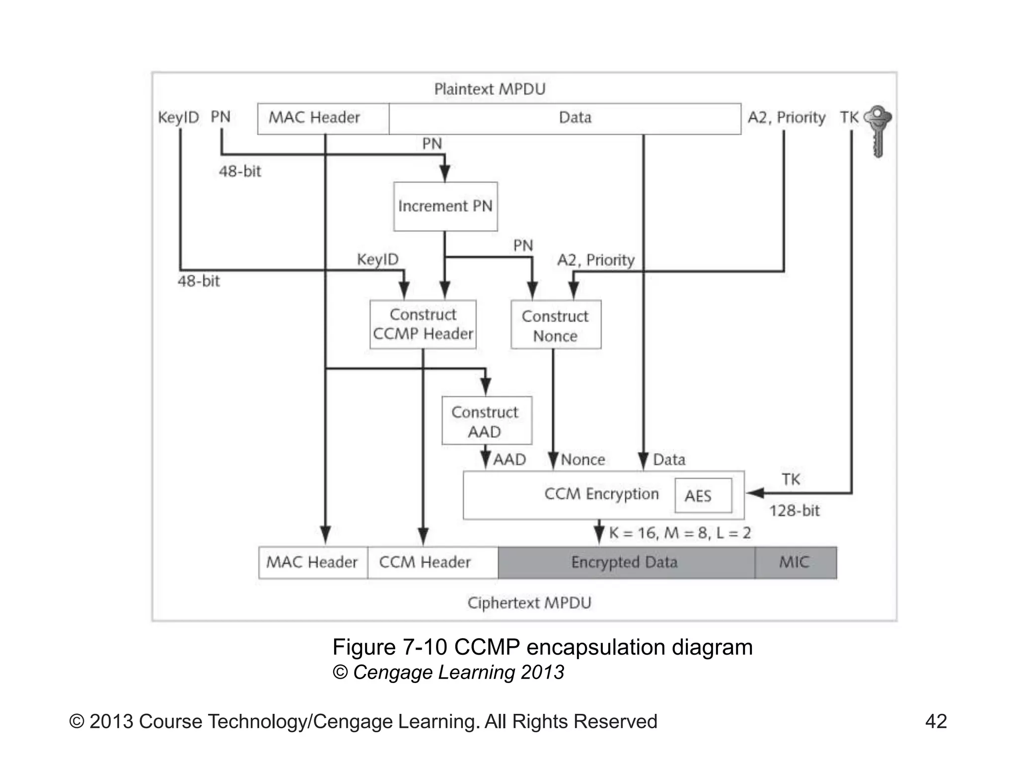 © 2013 Course Technology/Cengage Learning. All Rights Reserved 42
Figure 7-10 CCMP encapsulation diagram
© Cengage Learning 2013
 