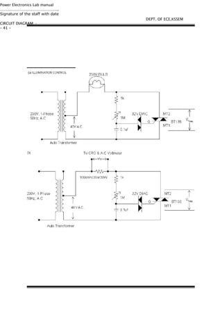 Power Electronics Lab manual
………………………….……………………..
Signature of the staff with date
CIRCUIT DIAGRAM: -
- 41 -
DEPT. OF ECE,KSSEM
 