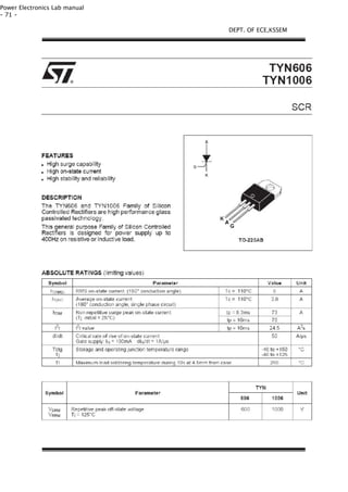 Power Electronics Lab manual
- 71 -
DEPT. OF ECE,KSSEM
 