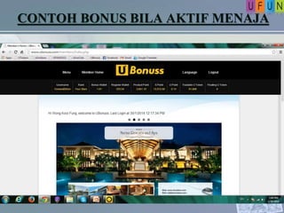 CONTOH BONUS BILA AKTIF MENAJA
 