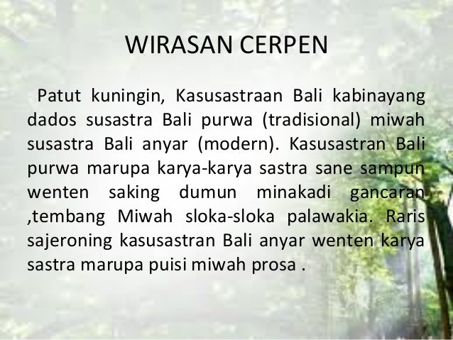 Pelajahan Basa Bali Mendengarkan Cerpen