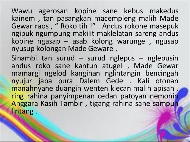 Pelajahan Basa Bali Mendengarkan Cerpen