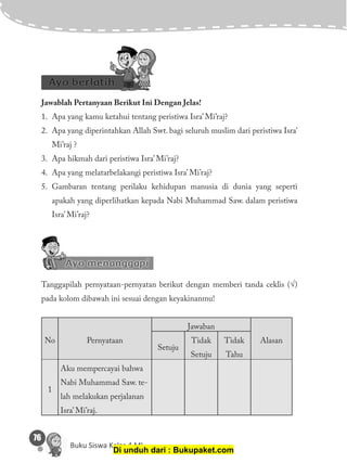 Pelajaran 5 isra' mi'raj nabi muhammad saw | PDF