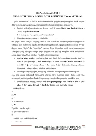 Pelajaran oop java 2 pengertian method dan cara pembuatan method by ...