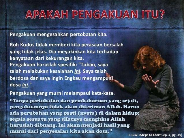 Pelajaran sekolah sabat ke 6 pengakuan dan pertobatan 