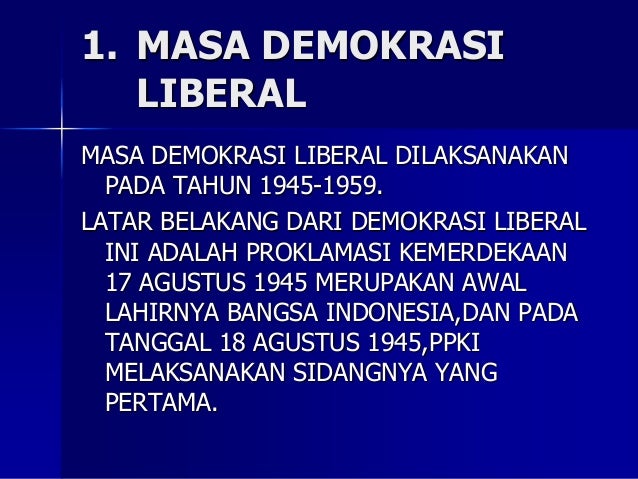 Pelaksanaan Demokrasi Di Indonesia