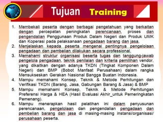 Tujuan Pelatihan
 