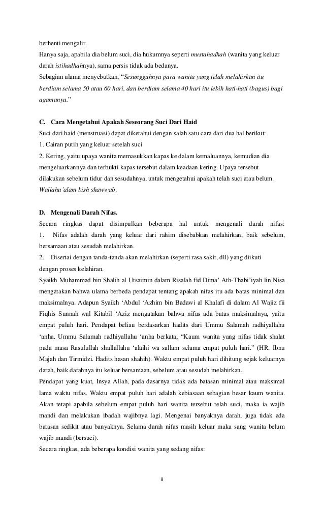 Pelaksanaan ibadah bagi wanita haid dan nifas menurut 