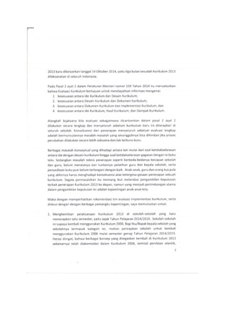 Pelaksanaan kurikulum 2013