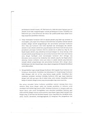 Pelaksanaan kurikulum 2013