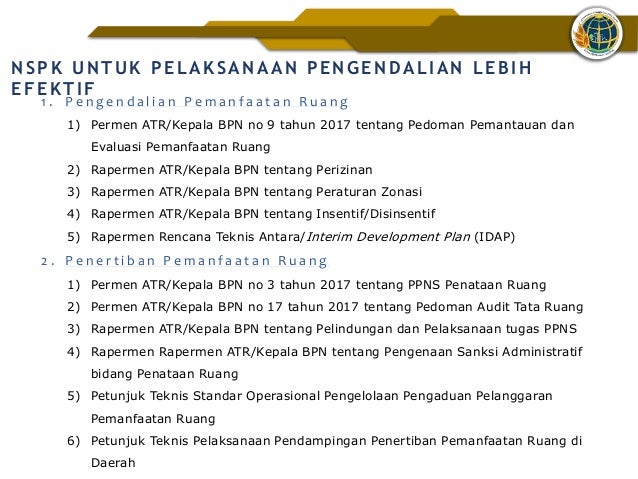 Arahan Implementasi Kebijakan Pengendalian Pemanfaatan 