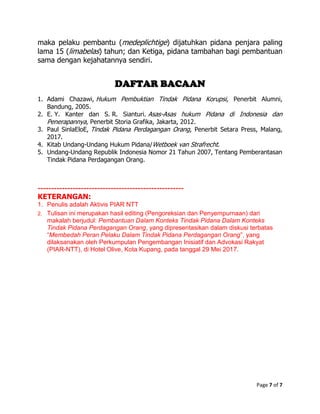 PELAKU PEMBANTU DALAM TINDAK PIDANA PERDAGANGAN ORANG | PDF