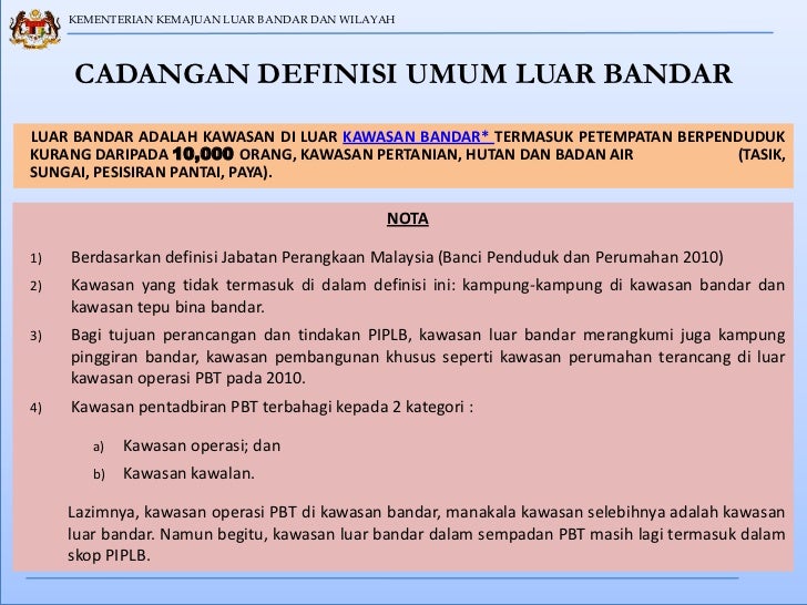 Pelan induk pembangunan luar bandar KKLW