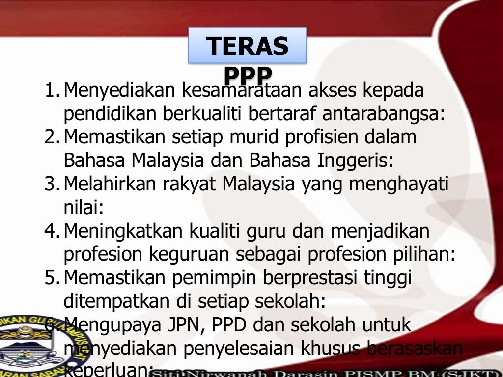 pelan induk pembangunan pendidikan